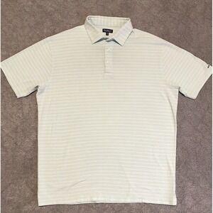 Fish Hippie Polo Shirt Mens XXL Short Sleeve Cotton 2XL Green White Stripe